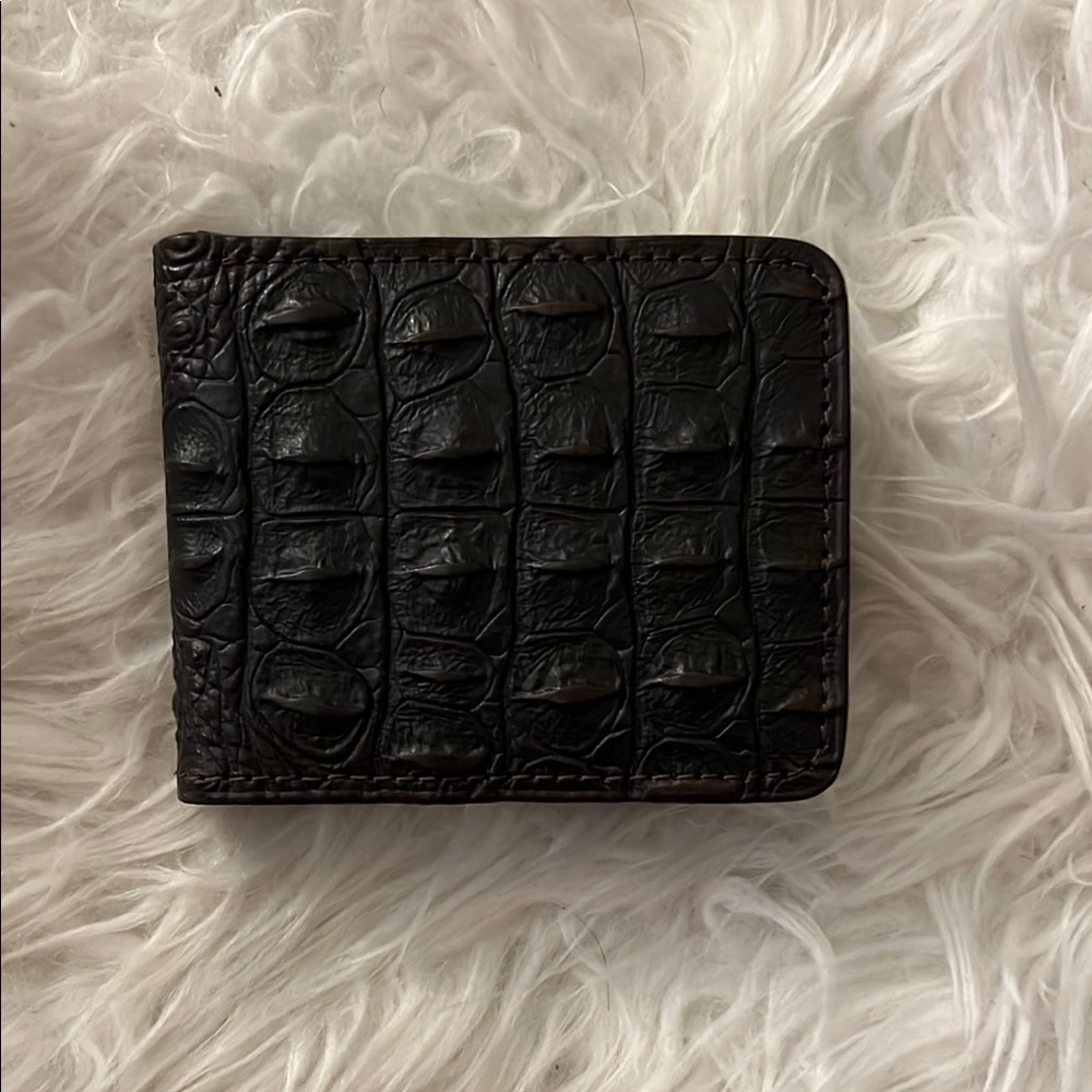 SOLD-Luxurious dark brown Crocodile Leather Card Holder